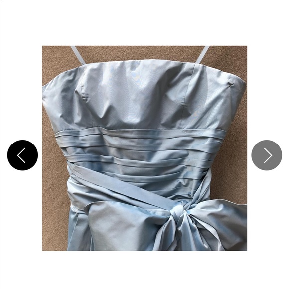 BCBGMAXAZRIA
Iridescent Blue Taffeta Ruffled Hem Strapless Formal Dress - Picture 3 of 9